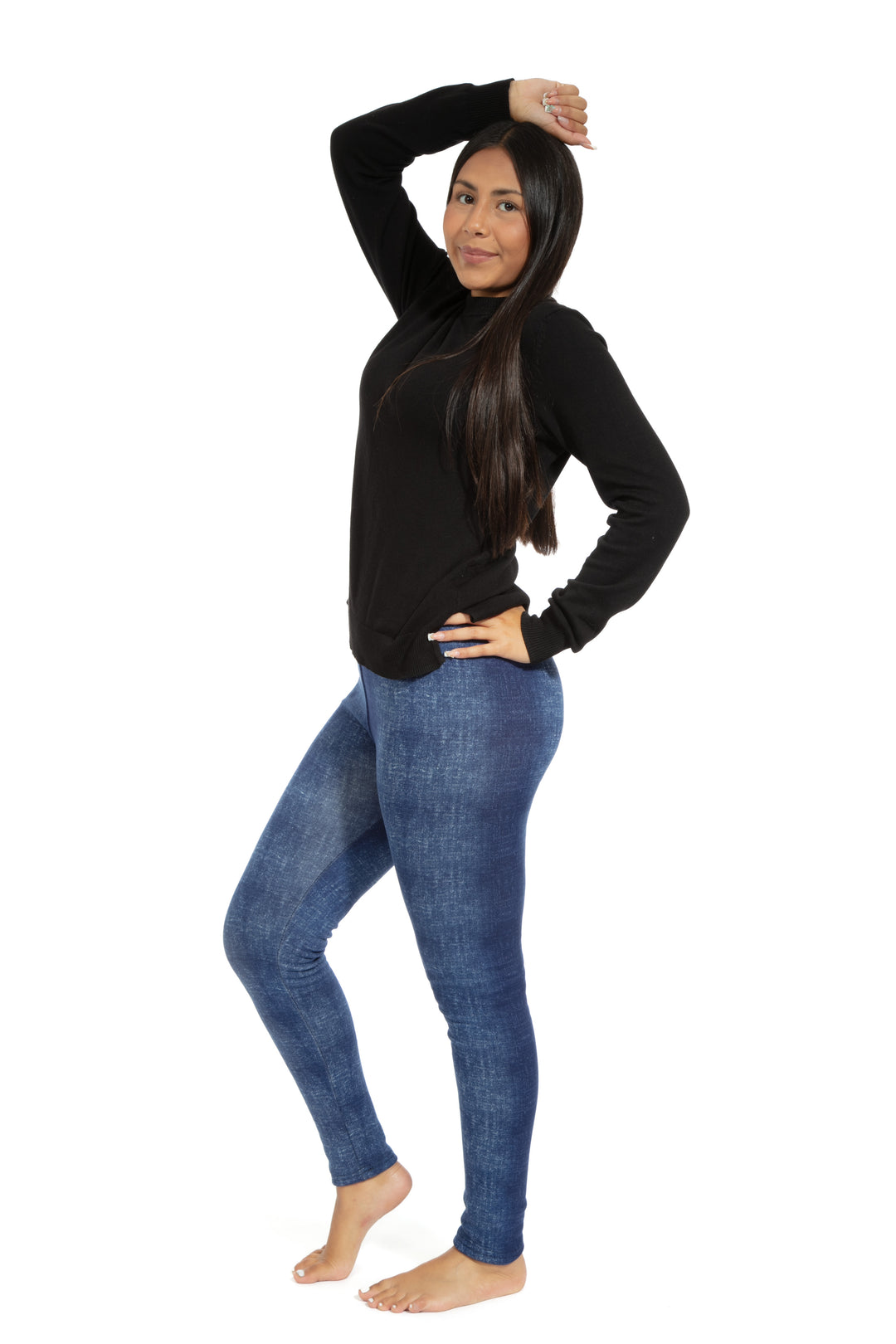 Dyed Denim - Cozy Lined Leggings