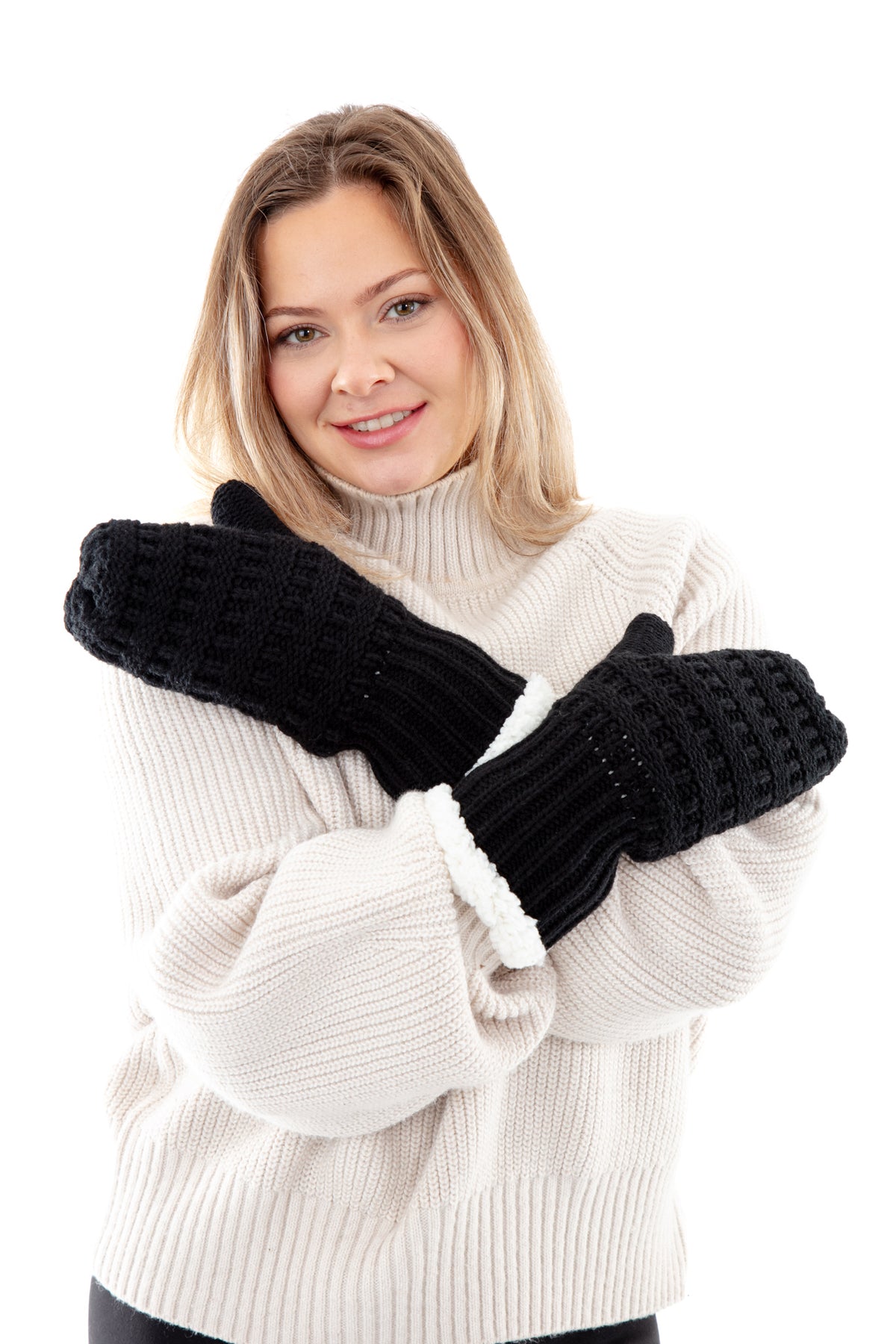 Black - Cozy Lined Mittens