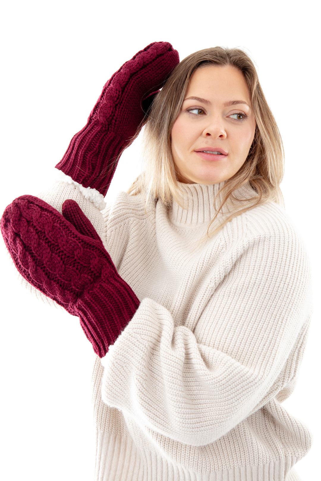 Dark Cherry - Cozy Lined Mittens