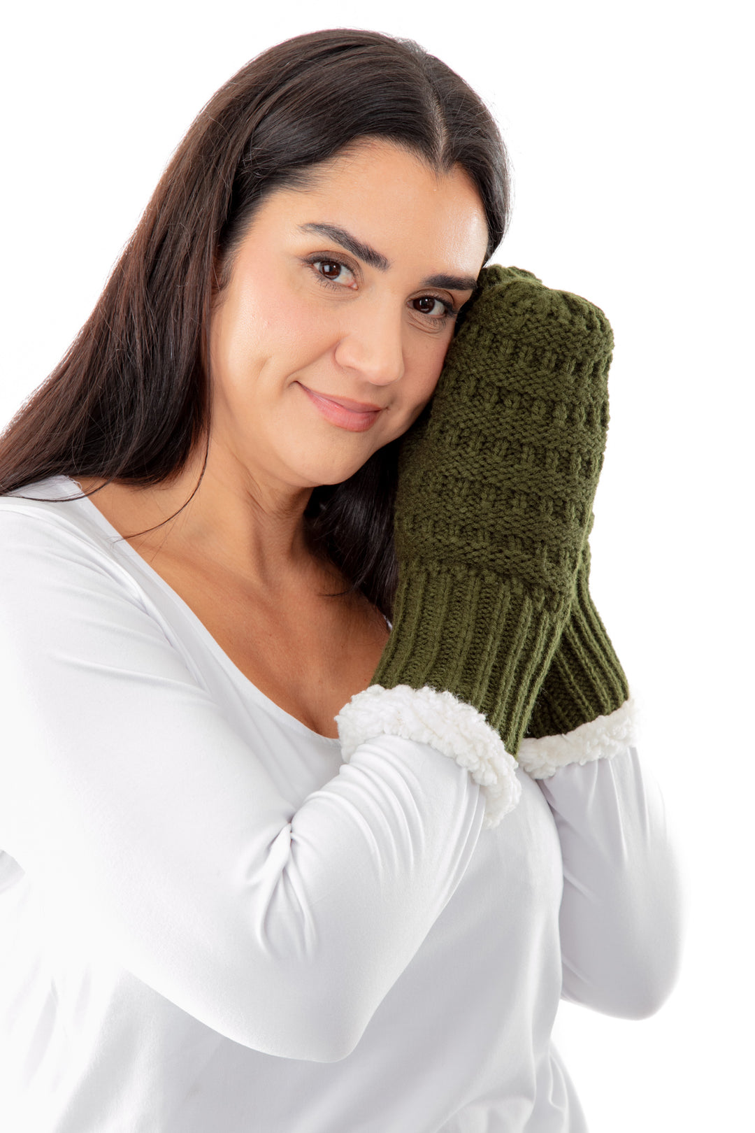 Green - Cozy Lined Mittens