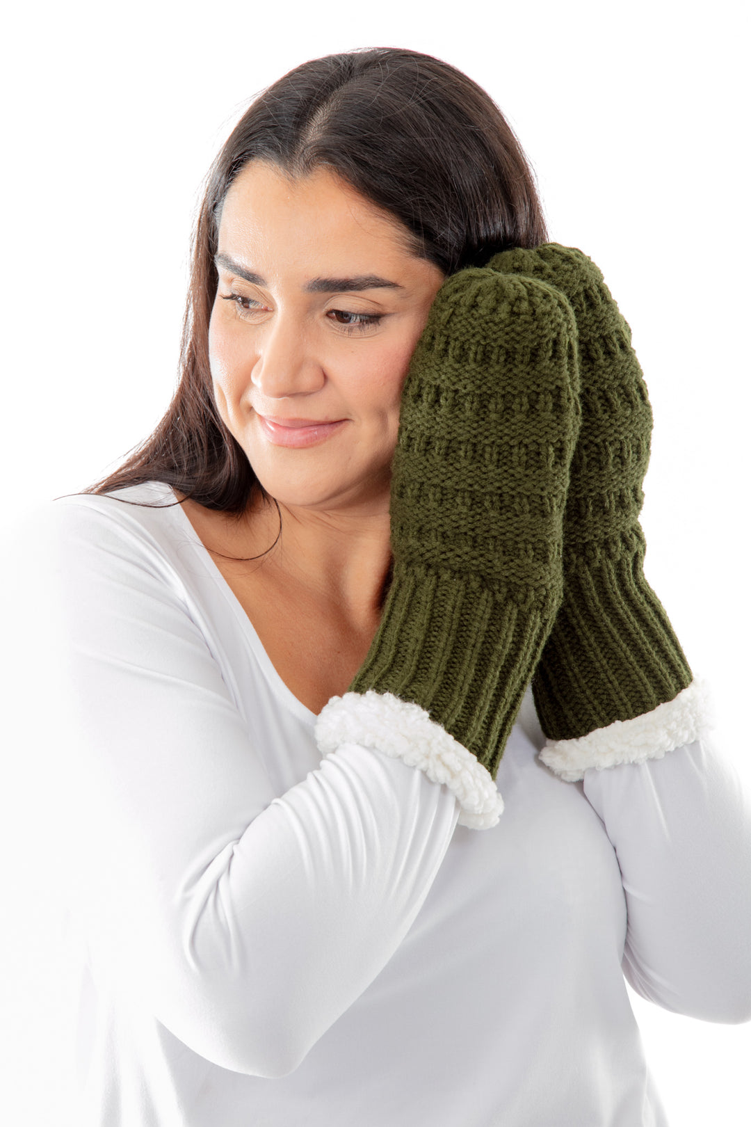 Green - Cozy Lined Mittens