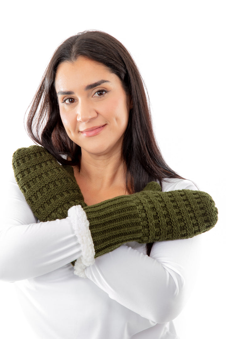 Green - Cozy Lined Mittens