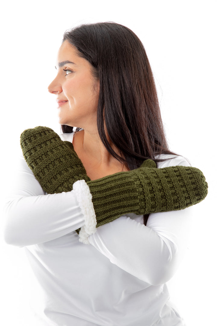 Green - Cozy Lined Mittens