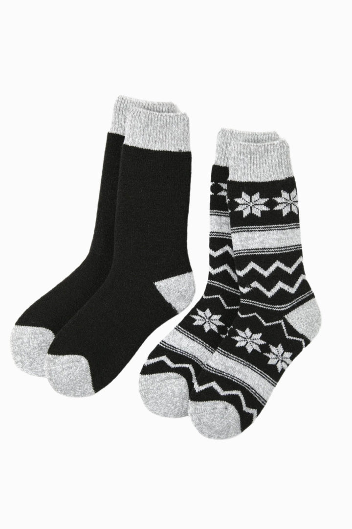 Noir et gris - Chaussettes thermiques