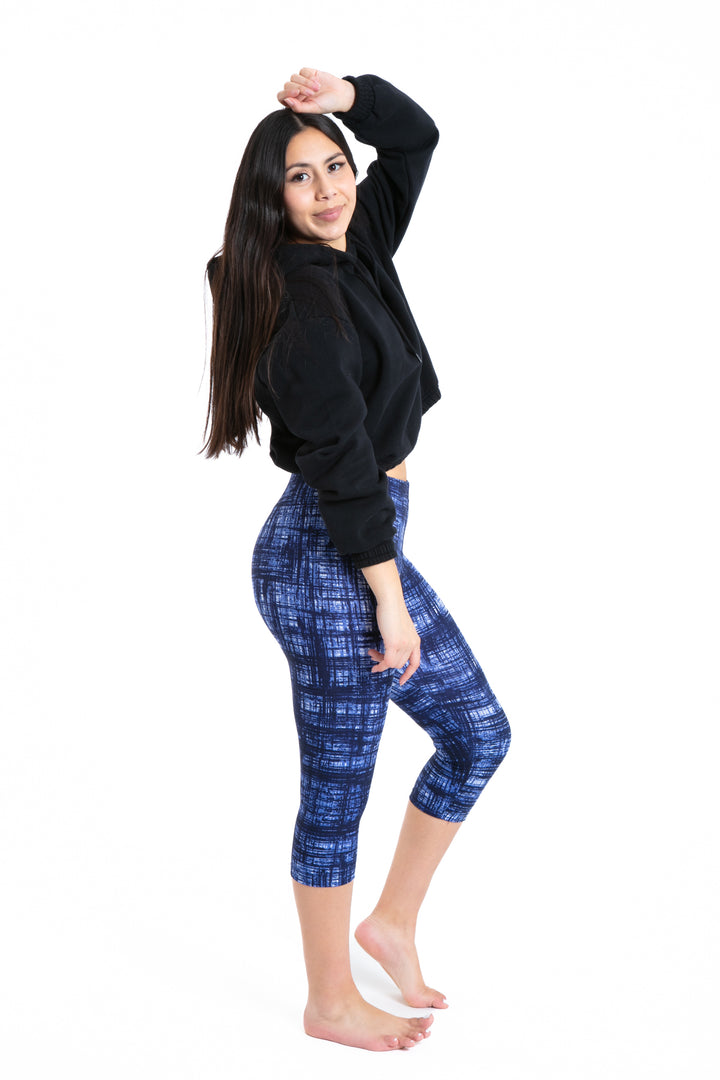 Navy Abstract - Capris