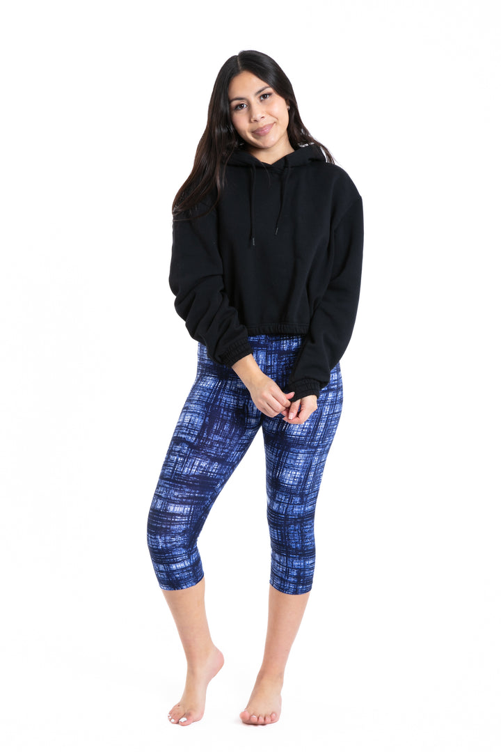 Navy Abstract - Capris