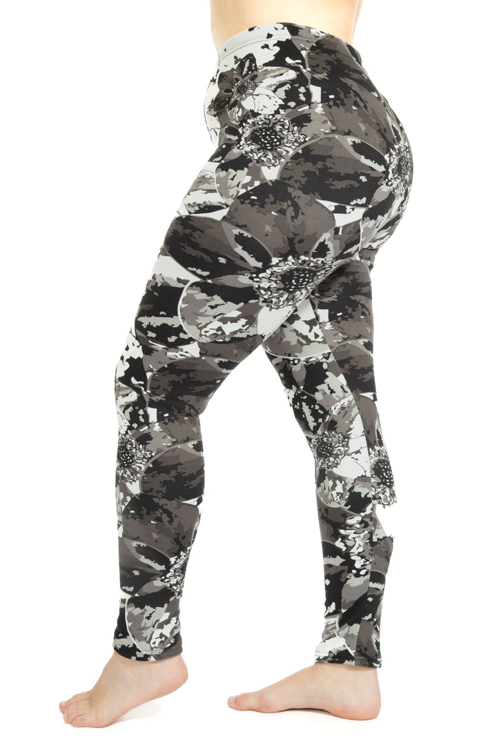 Gray & White - Cozy Lined Leggings