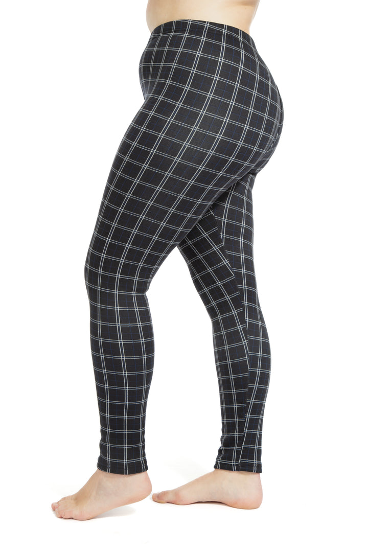 Navy Squares - Cozy Lined Leggings