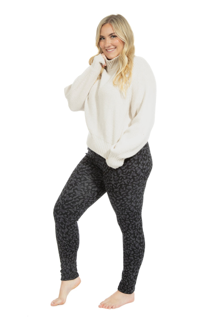 Grey Cheetah - Cozy Lined Leggings