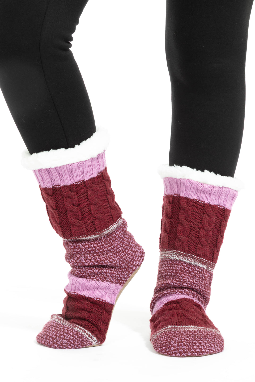 Burgundy - Cozy Slipper Socks