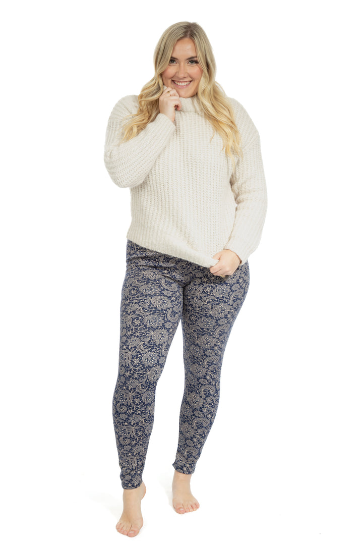 Shiny Flowers - Cozy Lined Leggings