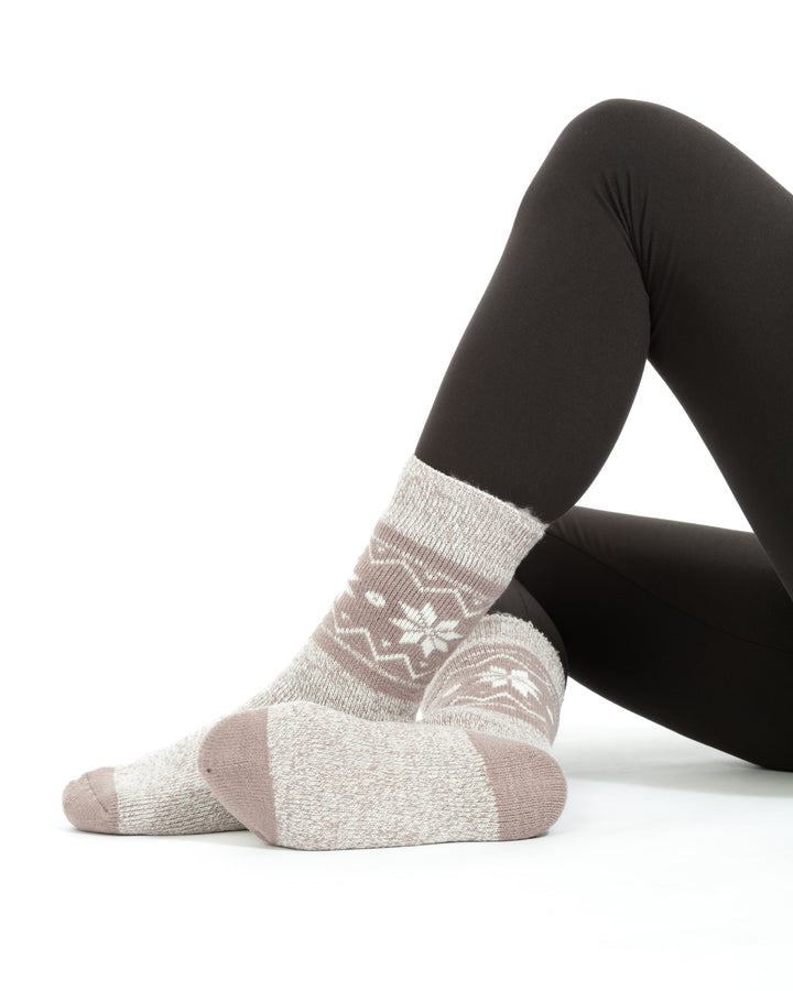 Noyer & Beige - Chaussettes Thermiques
