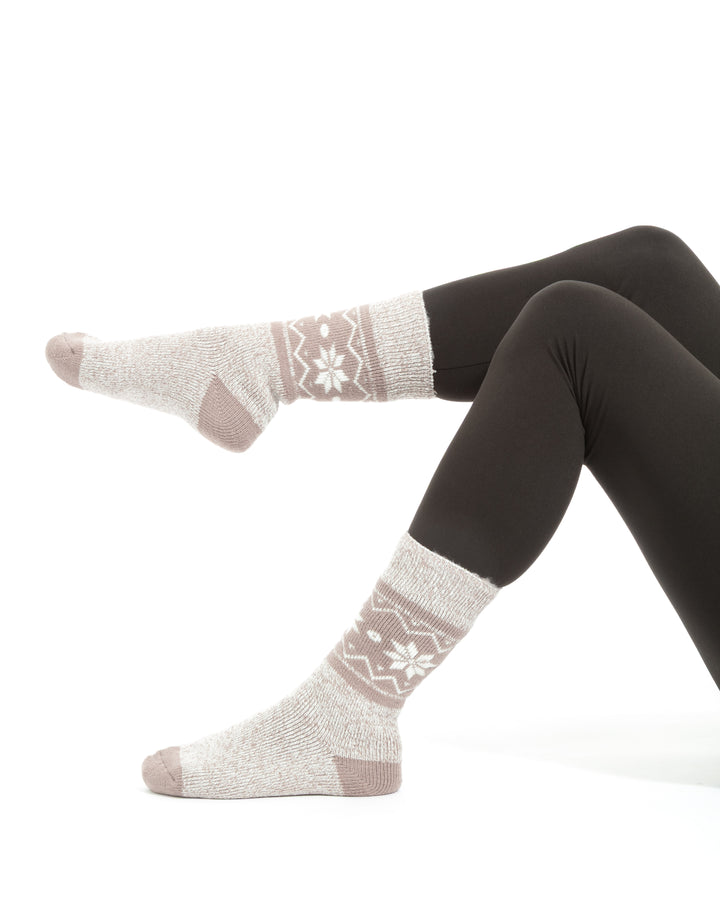 Noyer & Beige - Chaussettes Thermiques