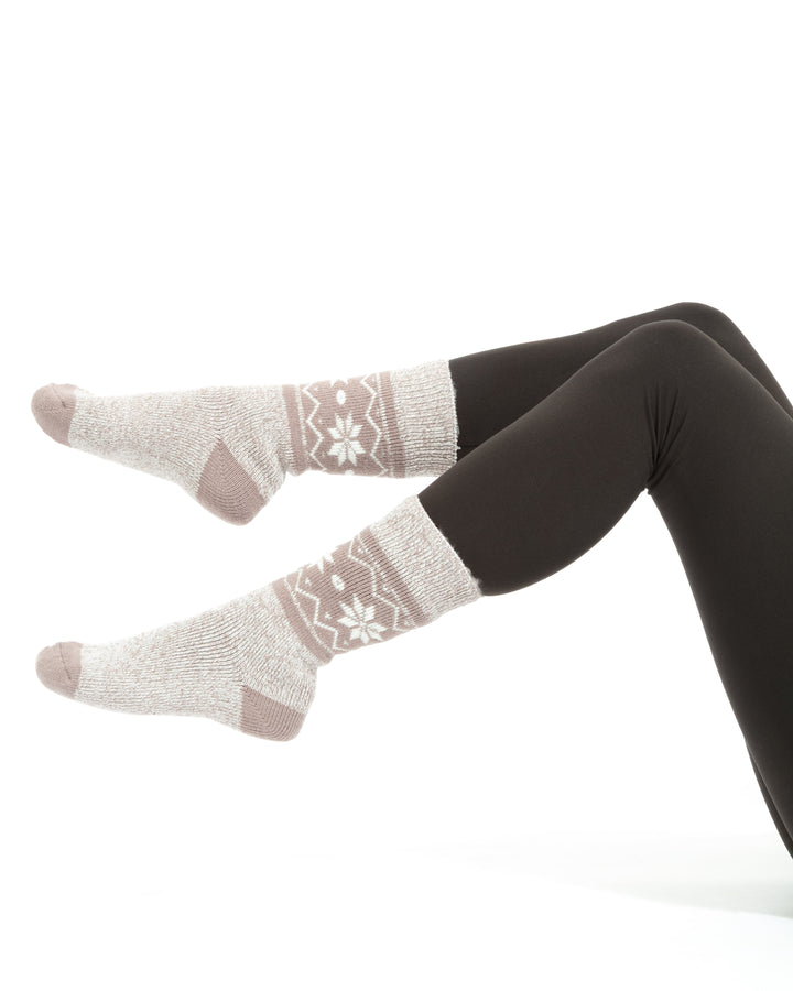 Noyer & Beige - Chaussettes Thermiques