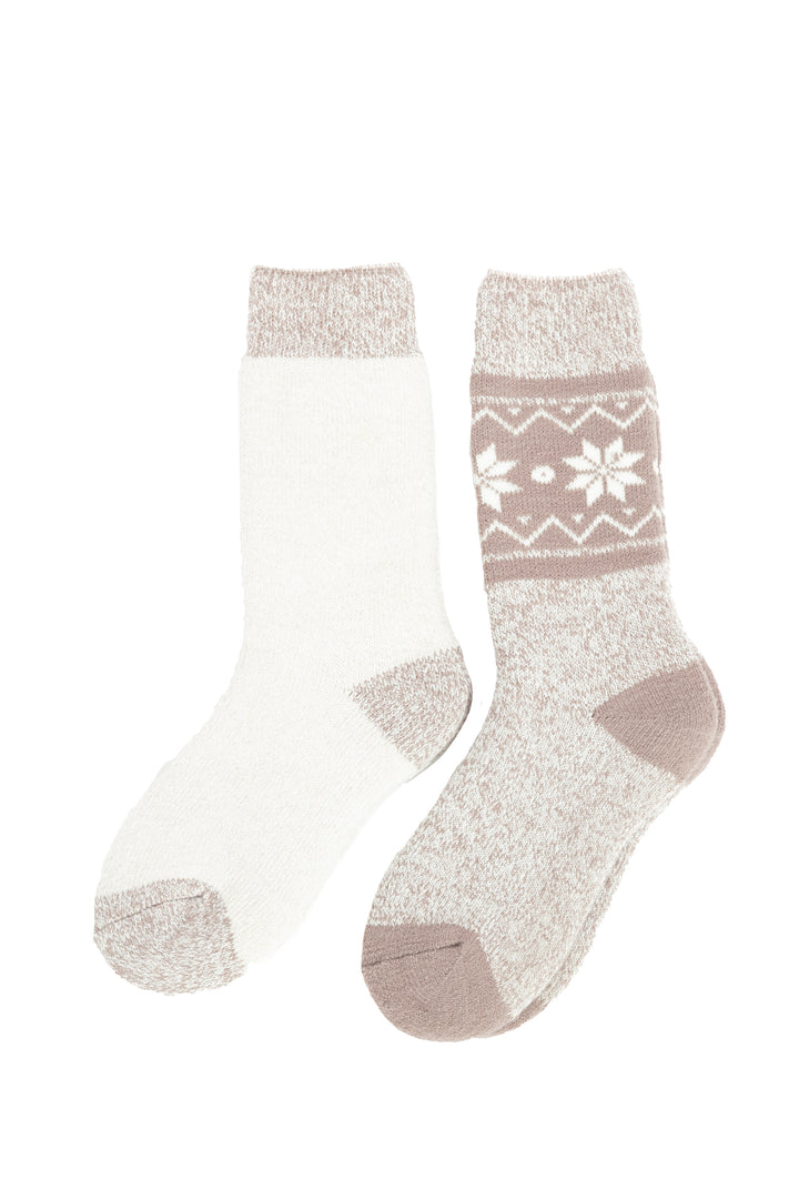 Noyer & Beige - Chaussettes Thermiques