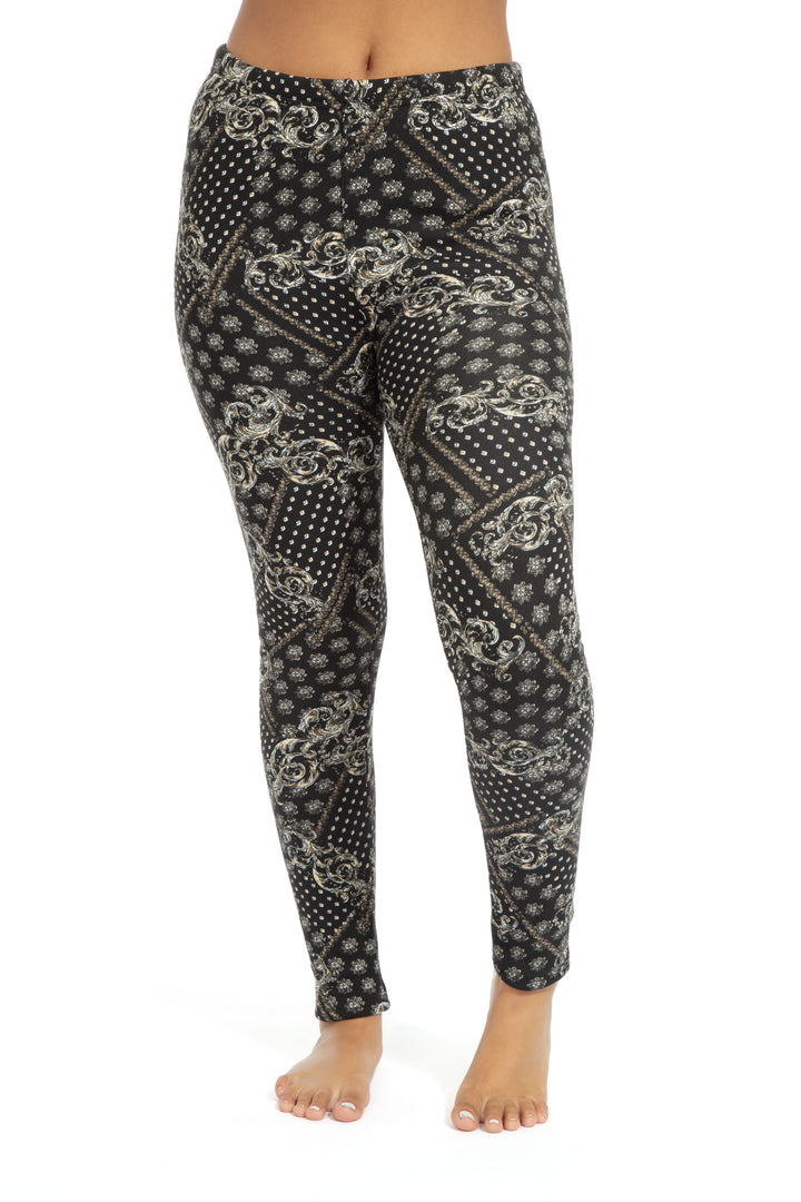 Royal B&W - Leggings doublés confortables