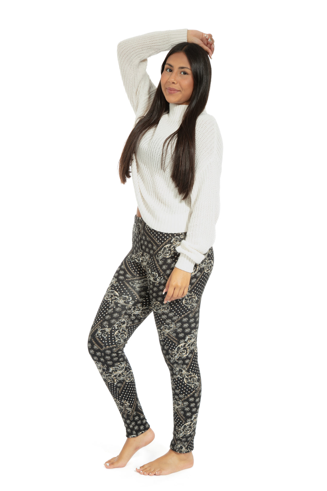 Royal B&W - Leggings doublés confortables