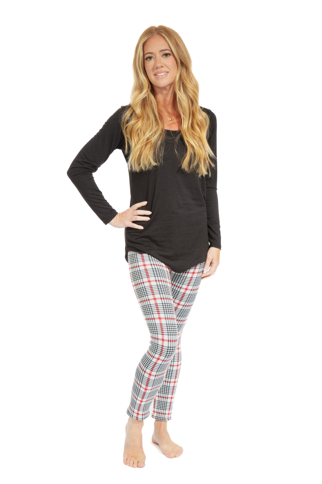 Red Line Tartan - Leggings doublés confortables