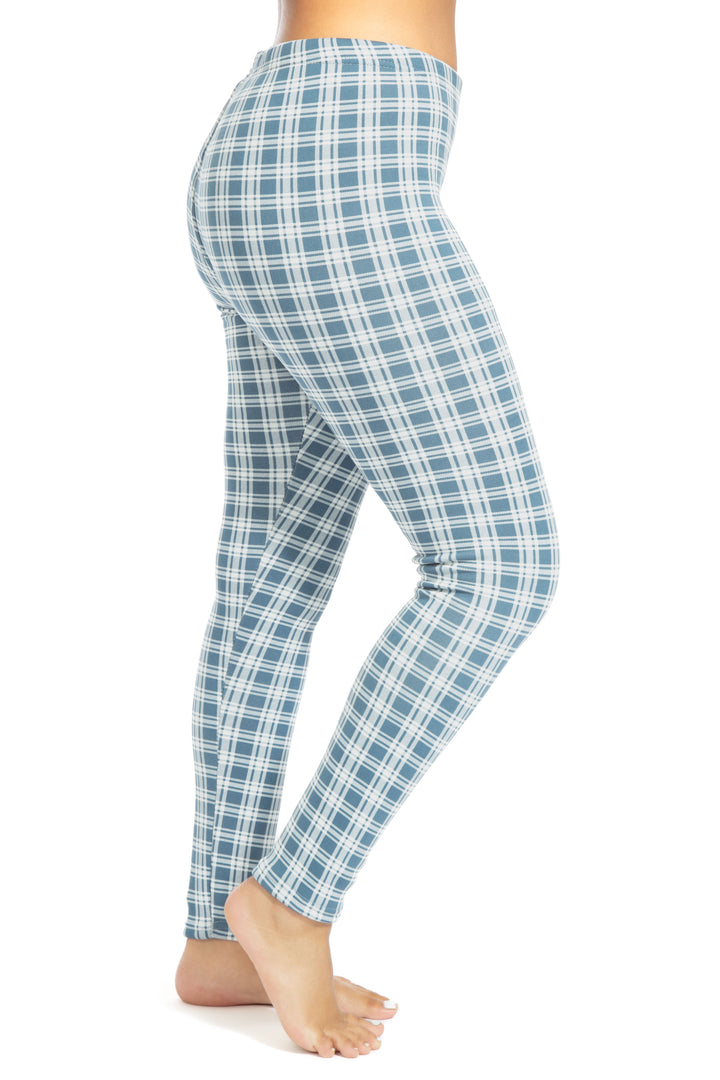 Tartan bleuté - Leggings doublés douillets