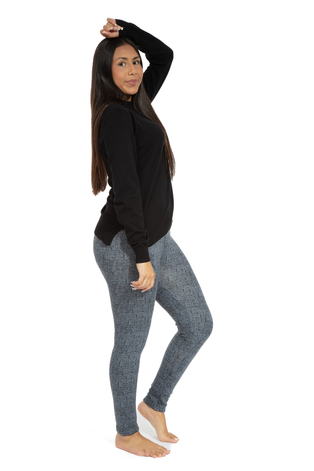 Gris marbré - Leggings doublés confortables