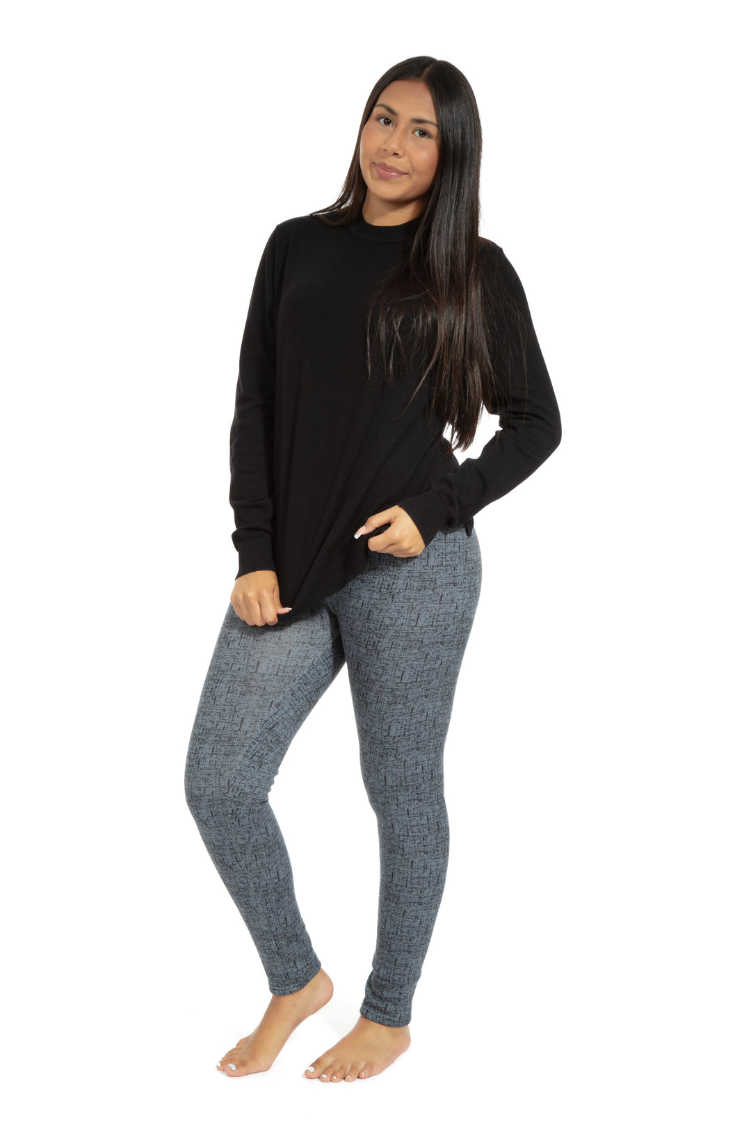 Gris marbré - Leggings doublés confortables