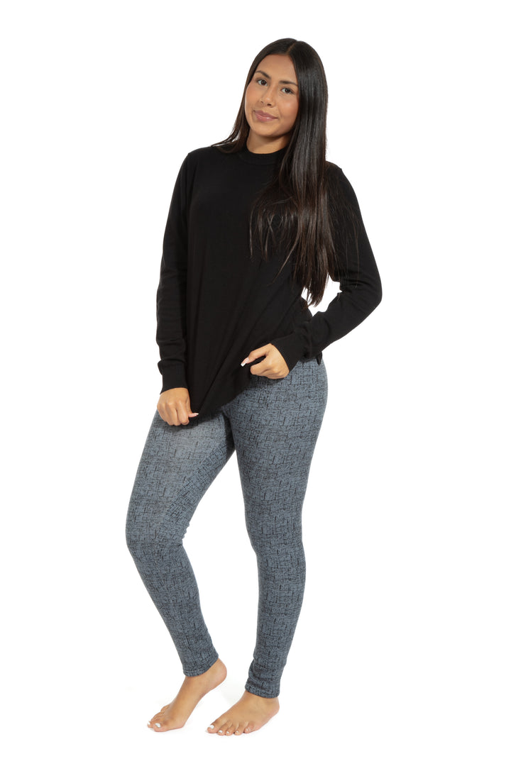 Gris marbré - Leggings doublés confortables