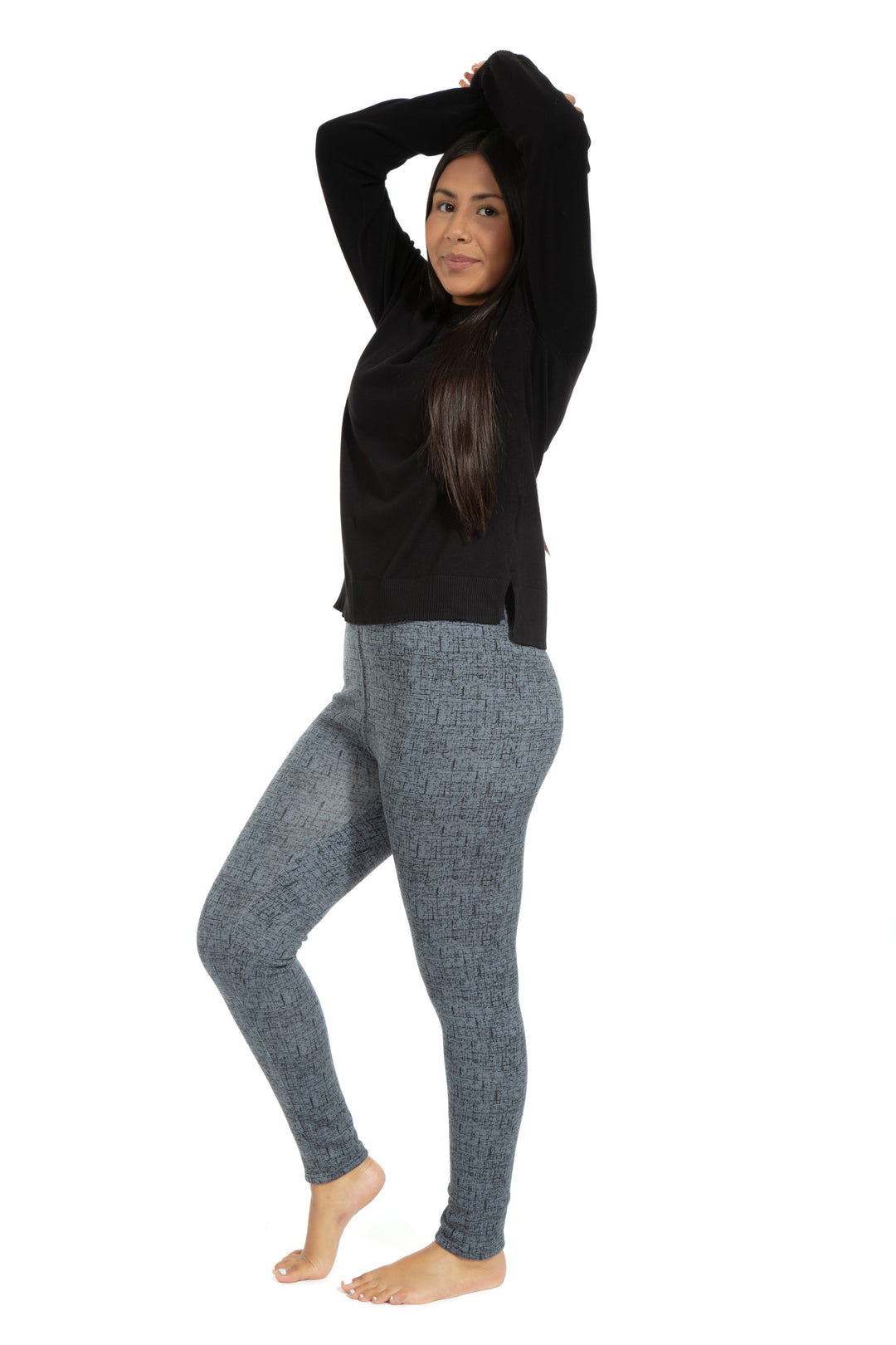 Gris marbré - Leggings doublés confortables