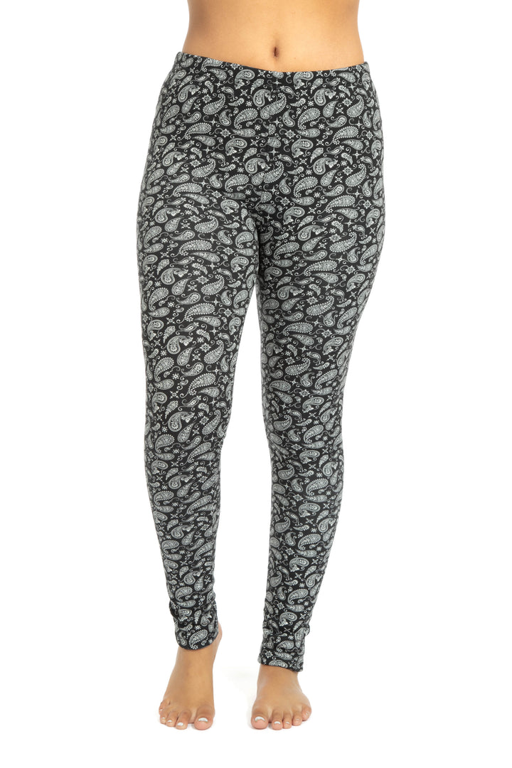 B&W Paisley - Leggings doublés confortables