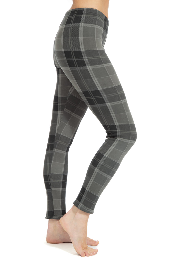 Plaid grisâtre - Leggings doublés confortables
