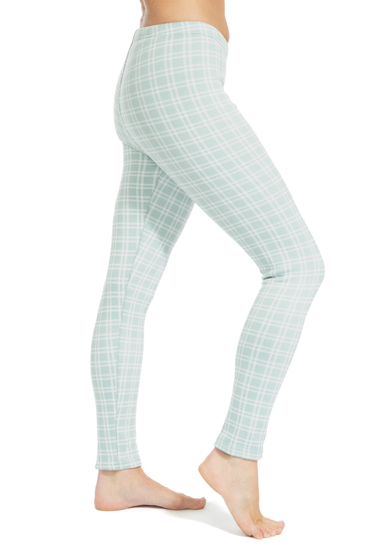 Aqua Plaid - Leggings doublés confortables