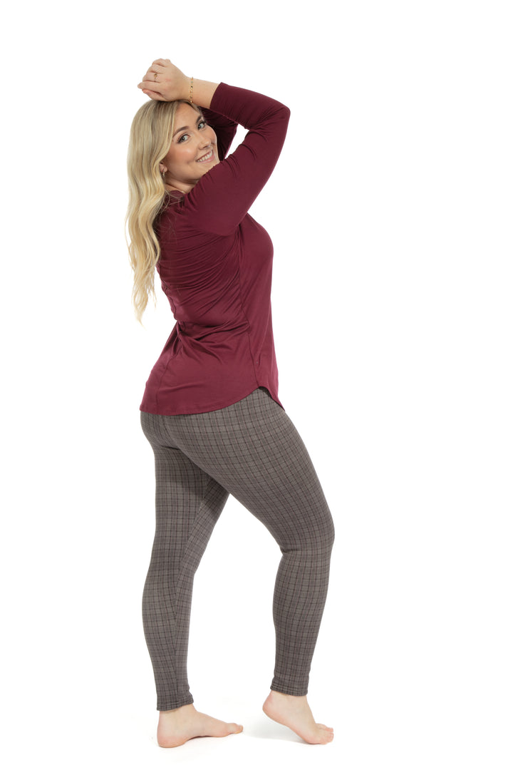 Brown Chekers - Cozy Lined Leggings