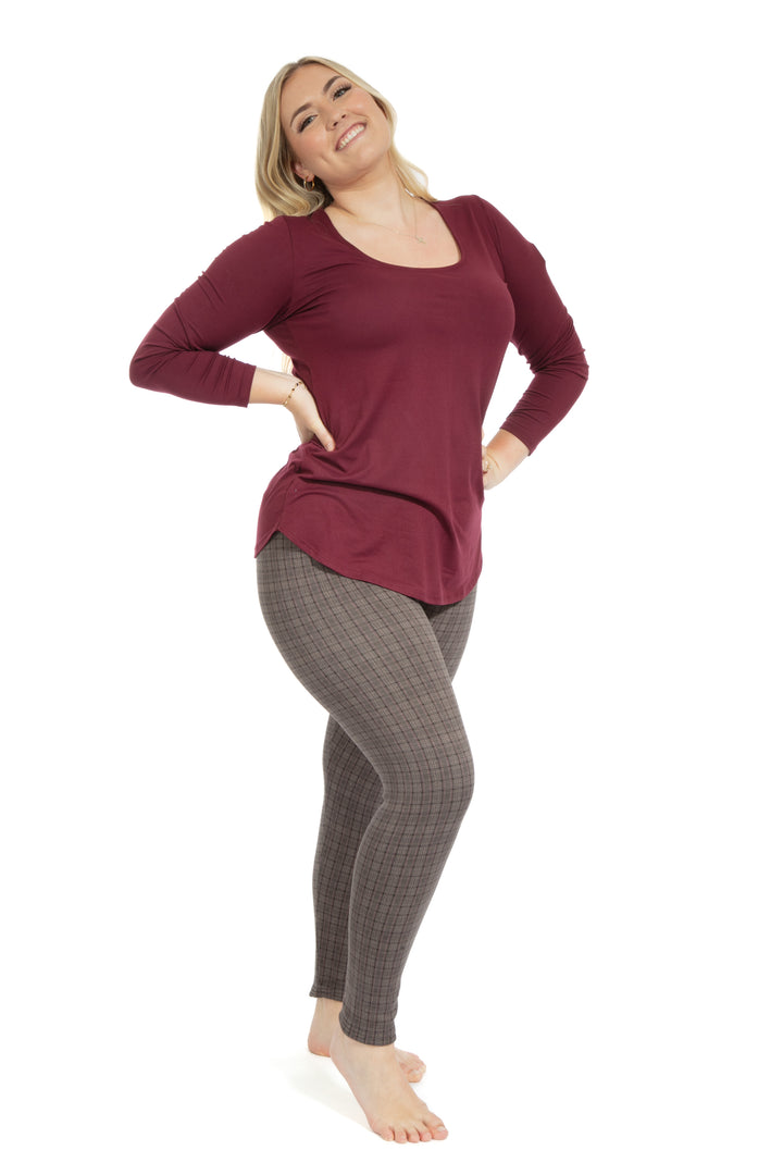 Brown Chekers - Cozy Lined Leggings