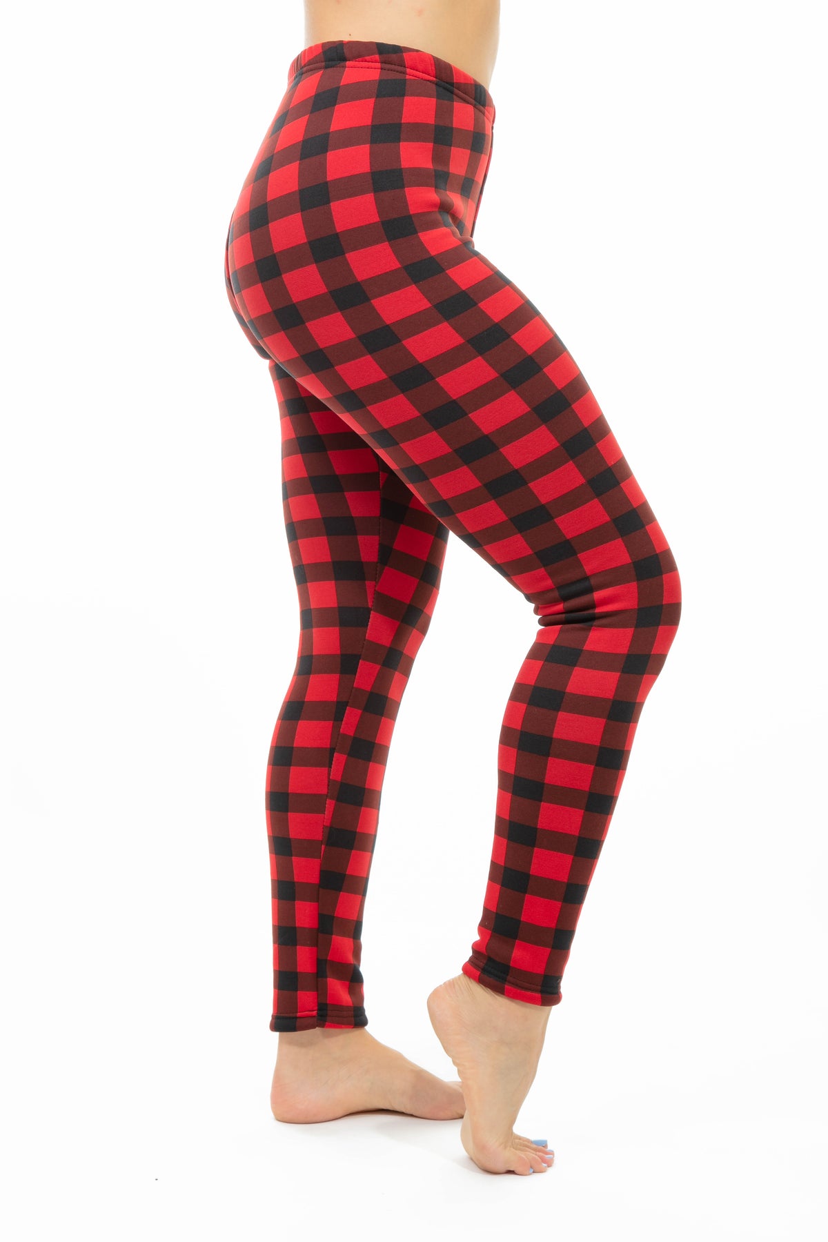 Cozy Red and Blue Buffalo Leggings