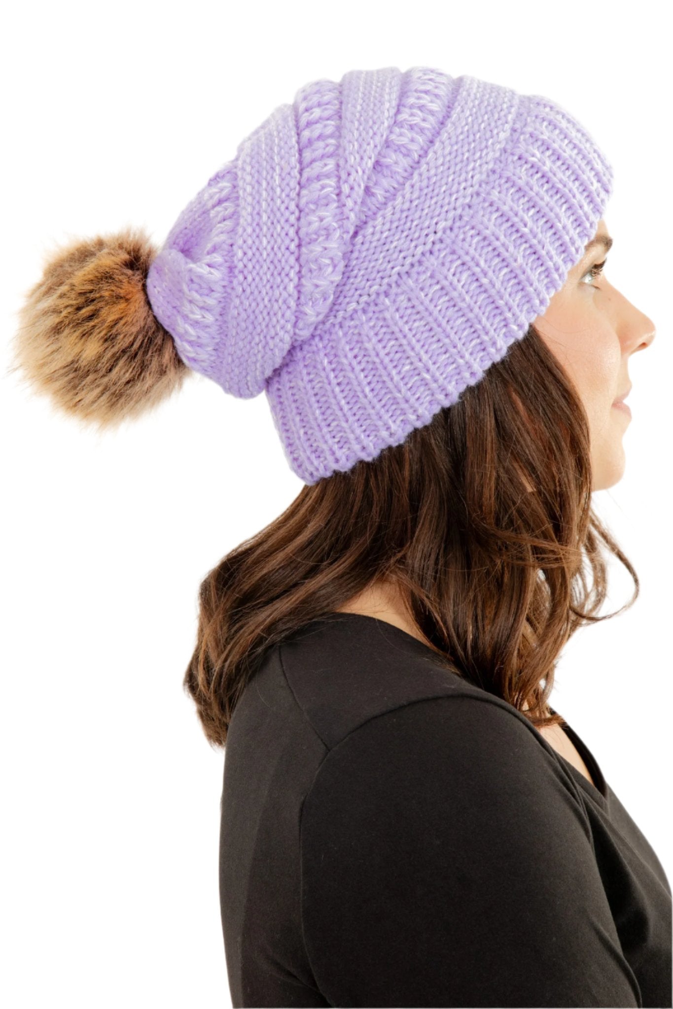 Purple winter hat discount
