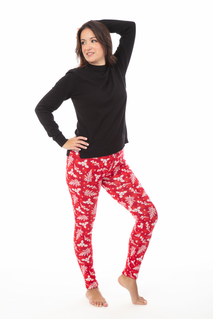 Red & White Xmas - Cozy Lined Leggings