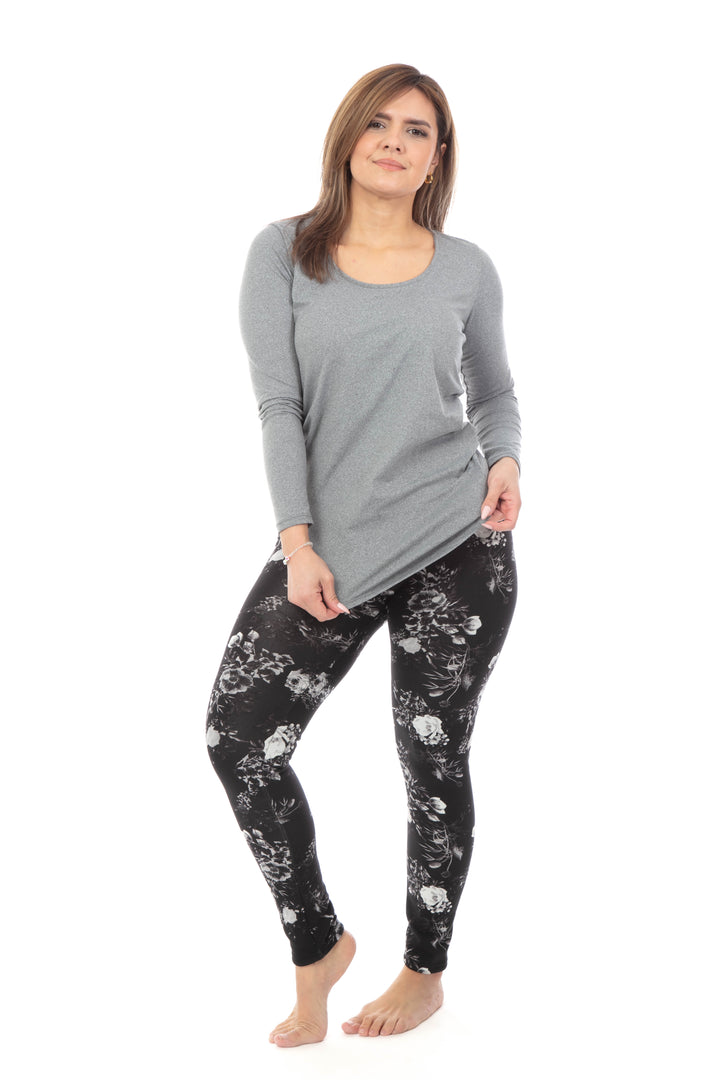 White Roses - Cozy Lined Leggings