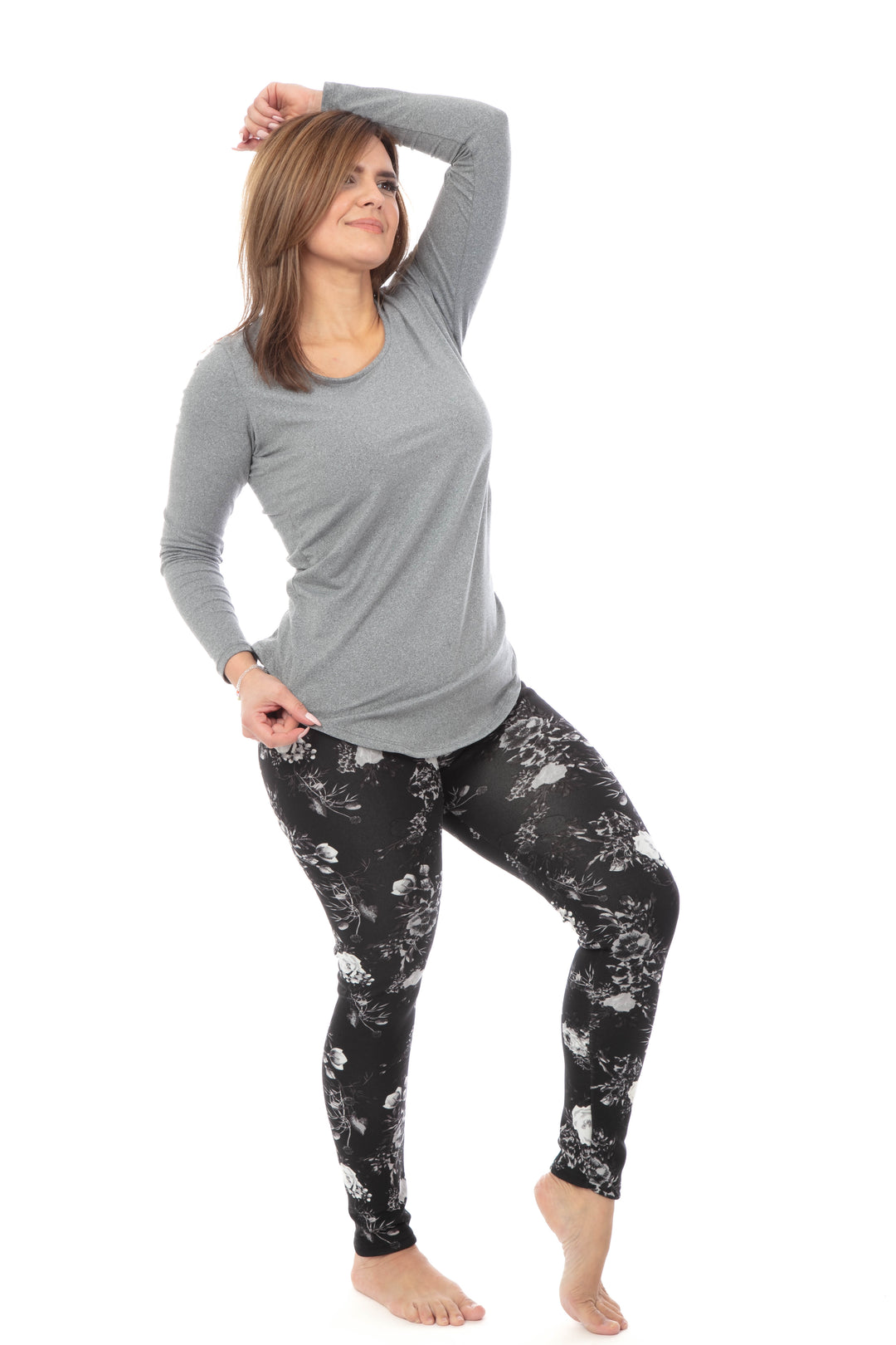 White Roses - Cozy Lined Leggings