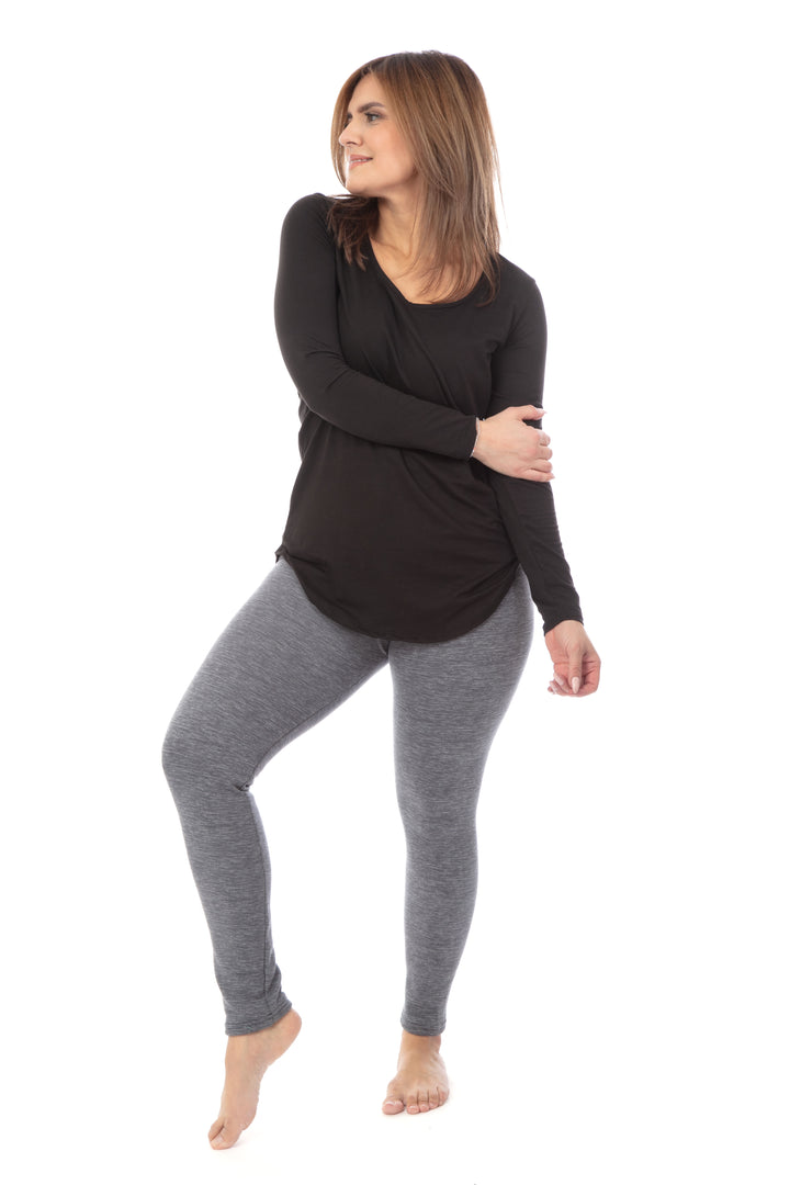 Speckled Gray - Cozy Lined Leggings