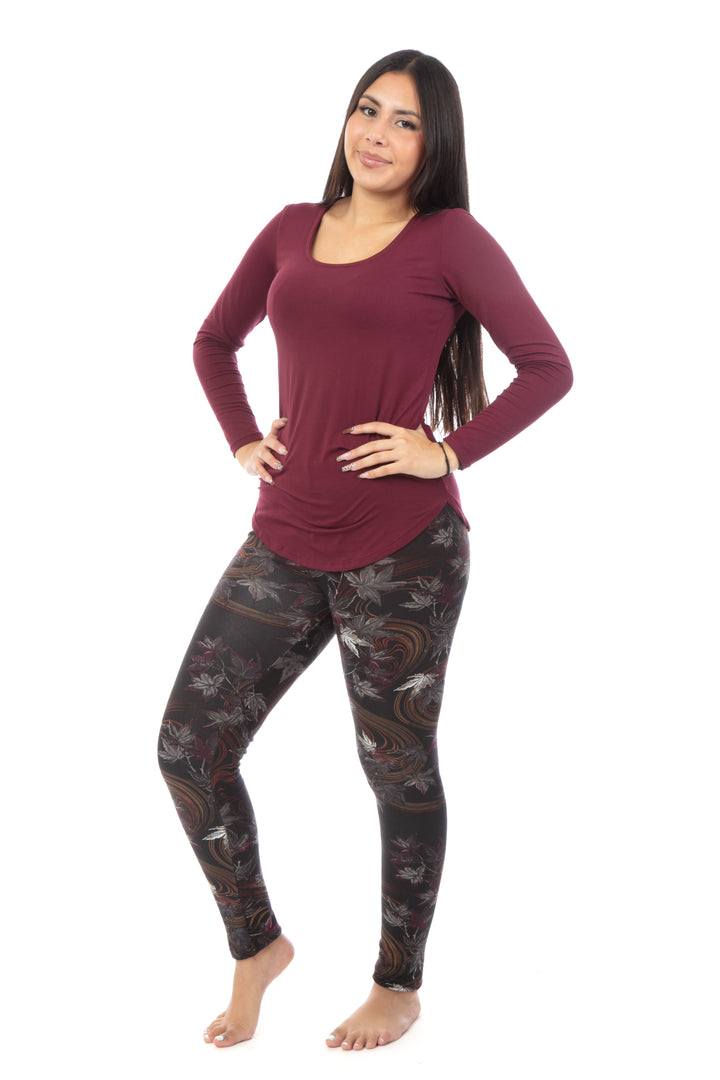 Forest Leaves - Cozy Lined Leggings