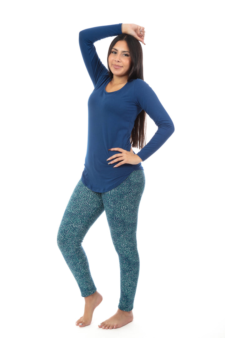 Green Dots - Cozy Lined Leggings