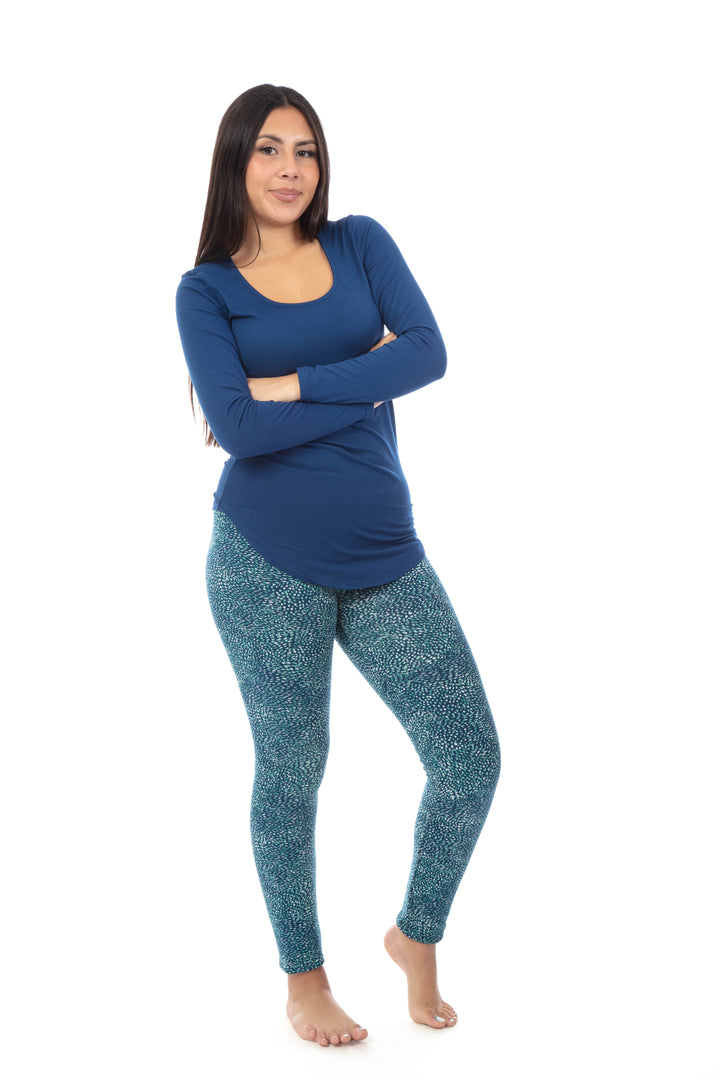 Green Dots - Cozy Lined Leggings