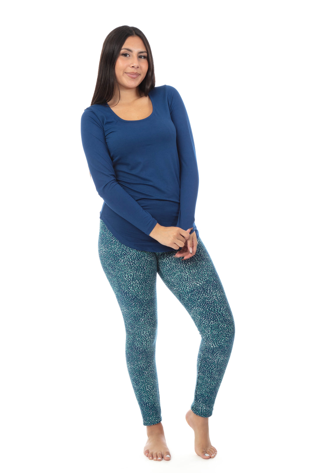 Green Dots - Cozy Lined Leggings