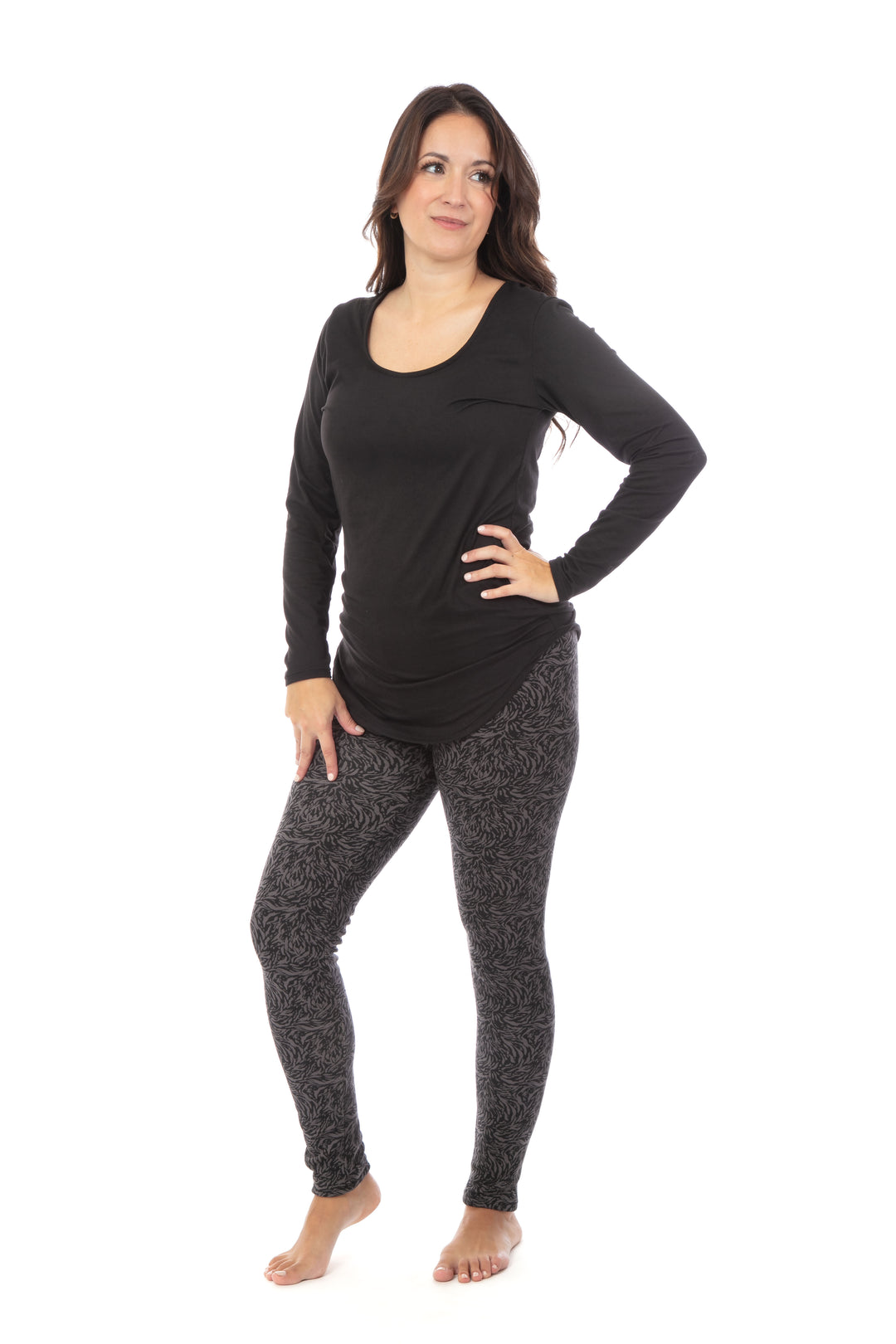 Gray Tiger - Cozy Lined Leggings