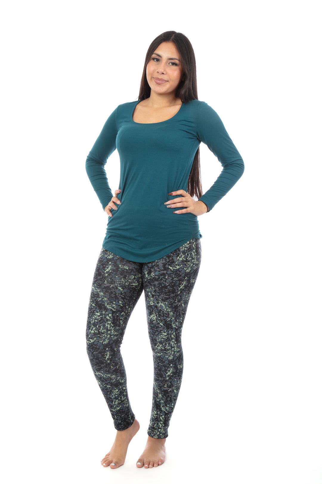 Green Shades - Cozy Lined Leggings