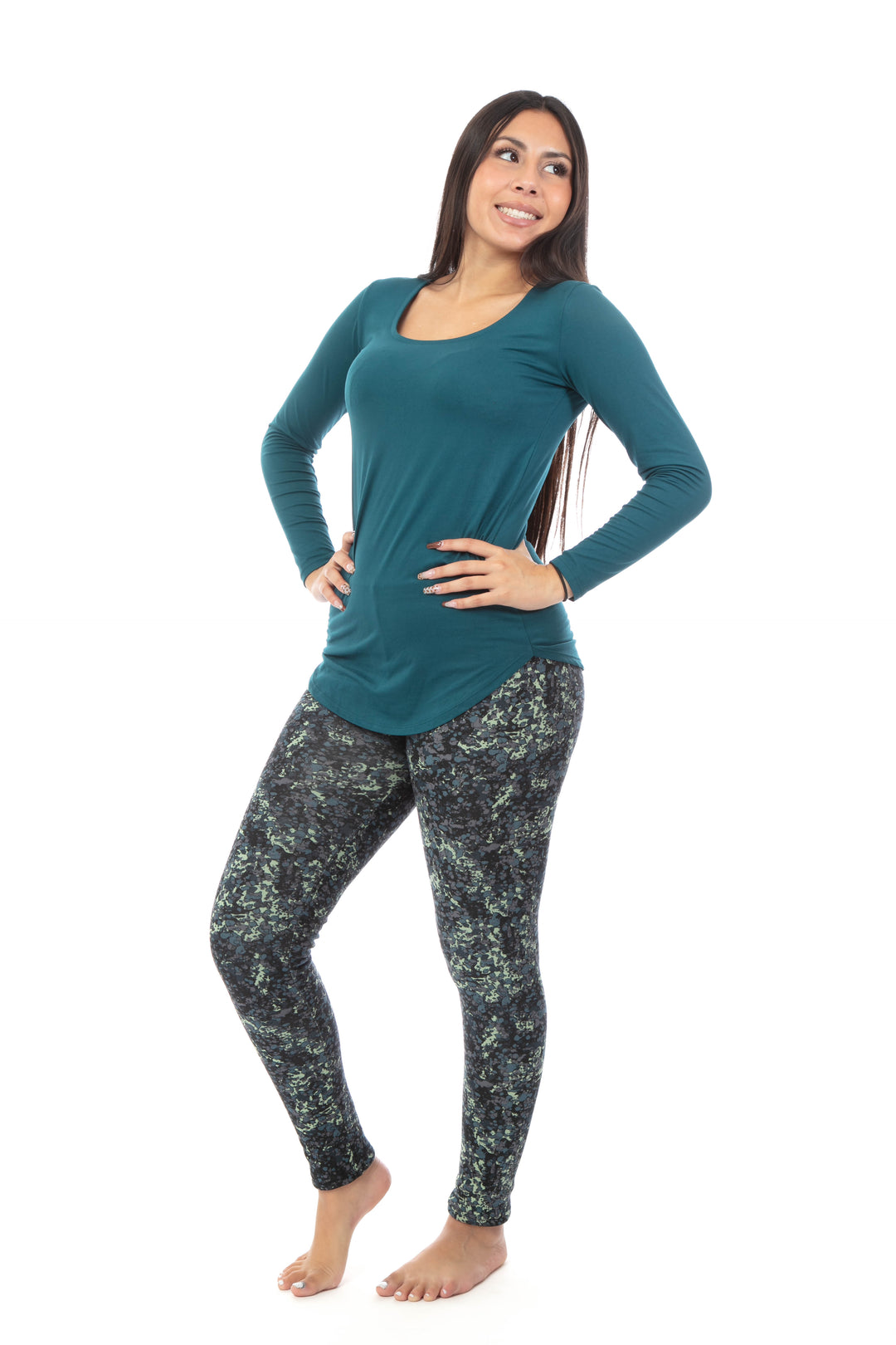 Green Shades - Cozy Lined Leggings