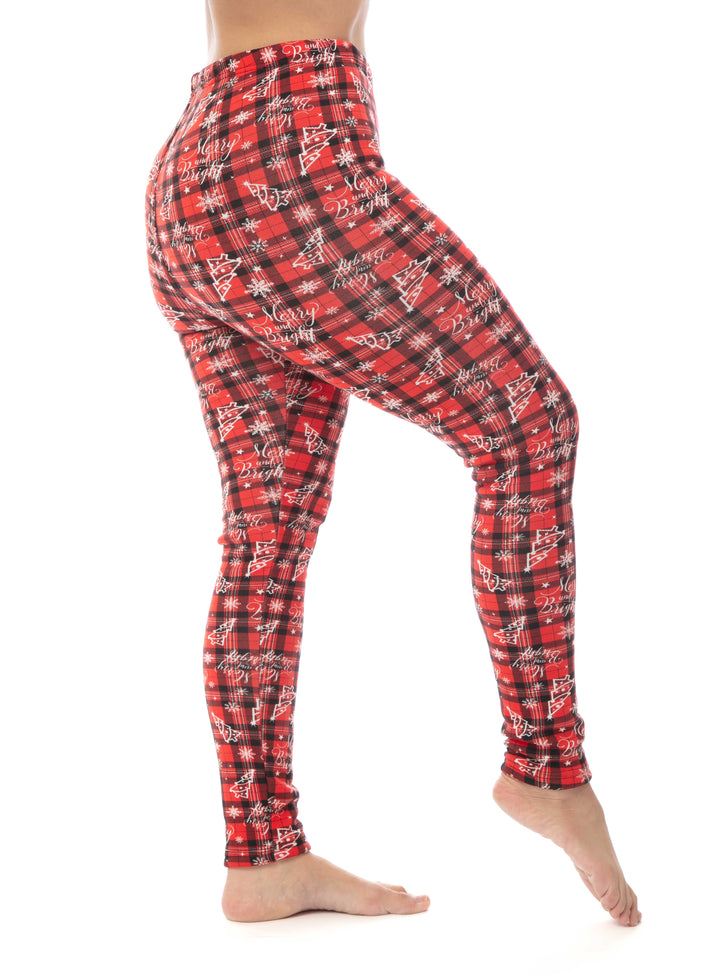 Christmas Plaid - Cozy Lined Leggings