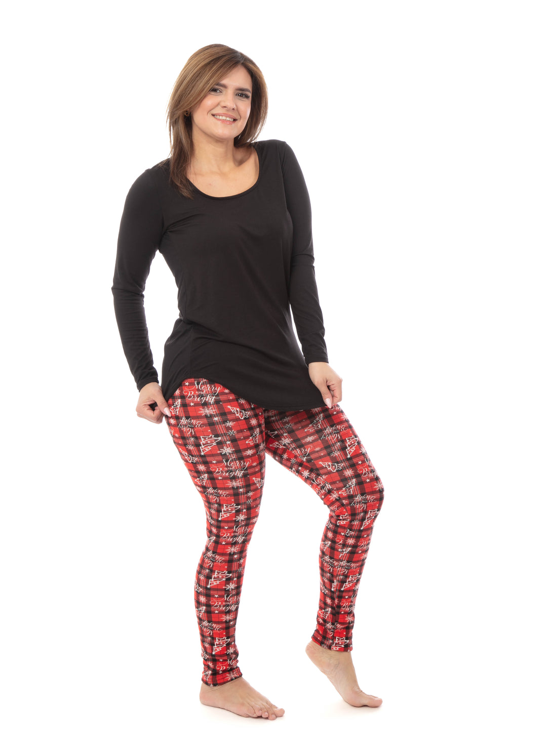 Christmas Plaid - Cozy Lined Leggings