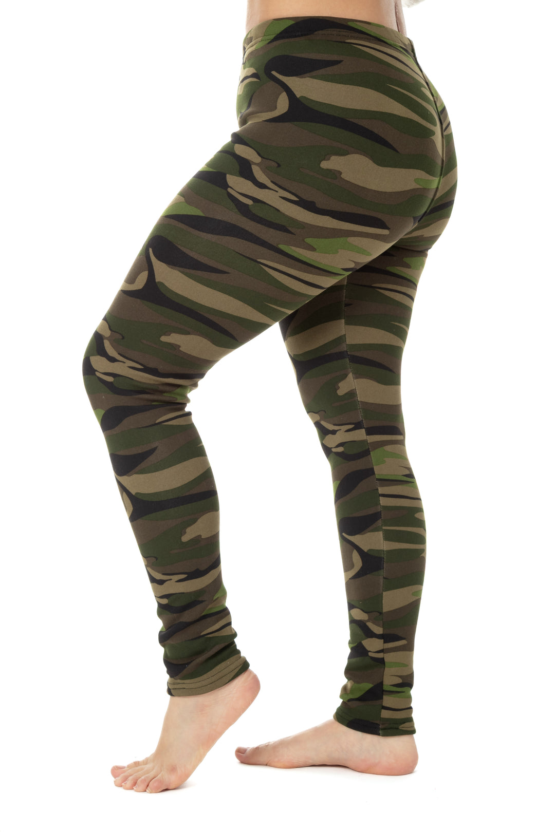 Green Camouflage - Cozy Lined Leggings
