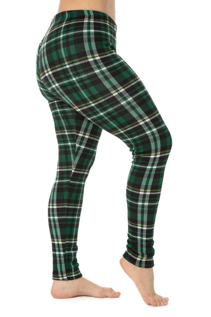 Tartan vert - Leggings doublés confortables