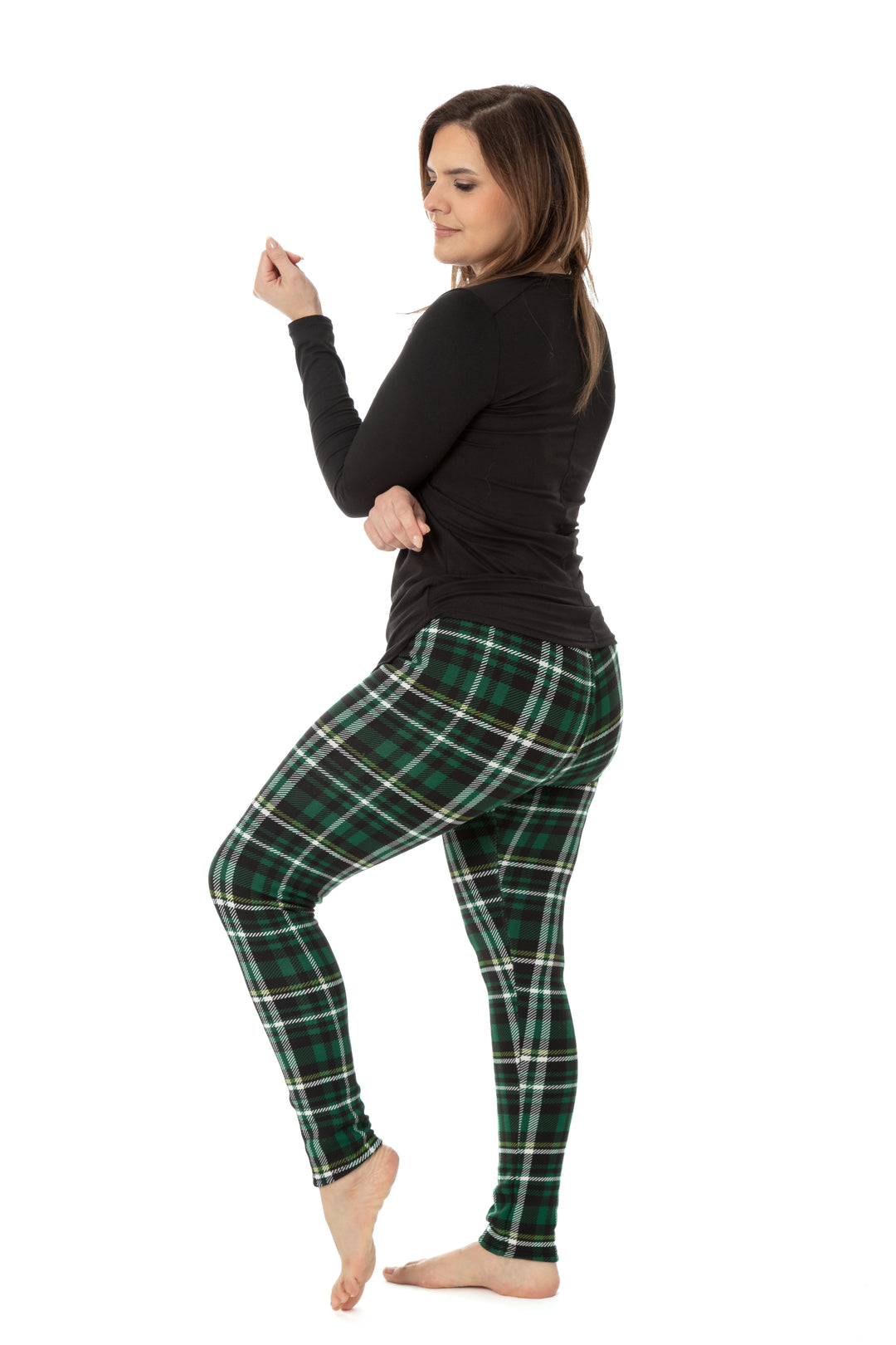 Tartan vert - Leggings doublés confortables